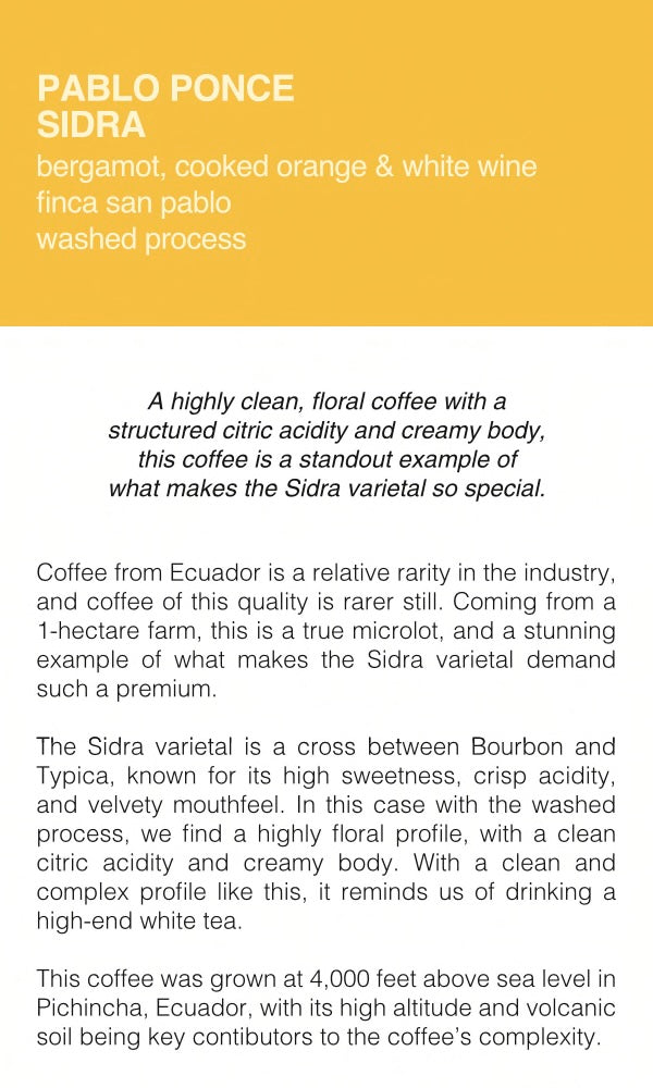 Pablo Ponce Ecuador- Microlot